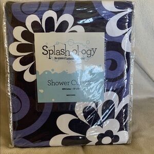 Splashology Purple and White Shower Curtain